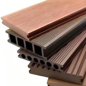 PE WPC hollow panel and decking profile product samples