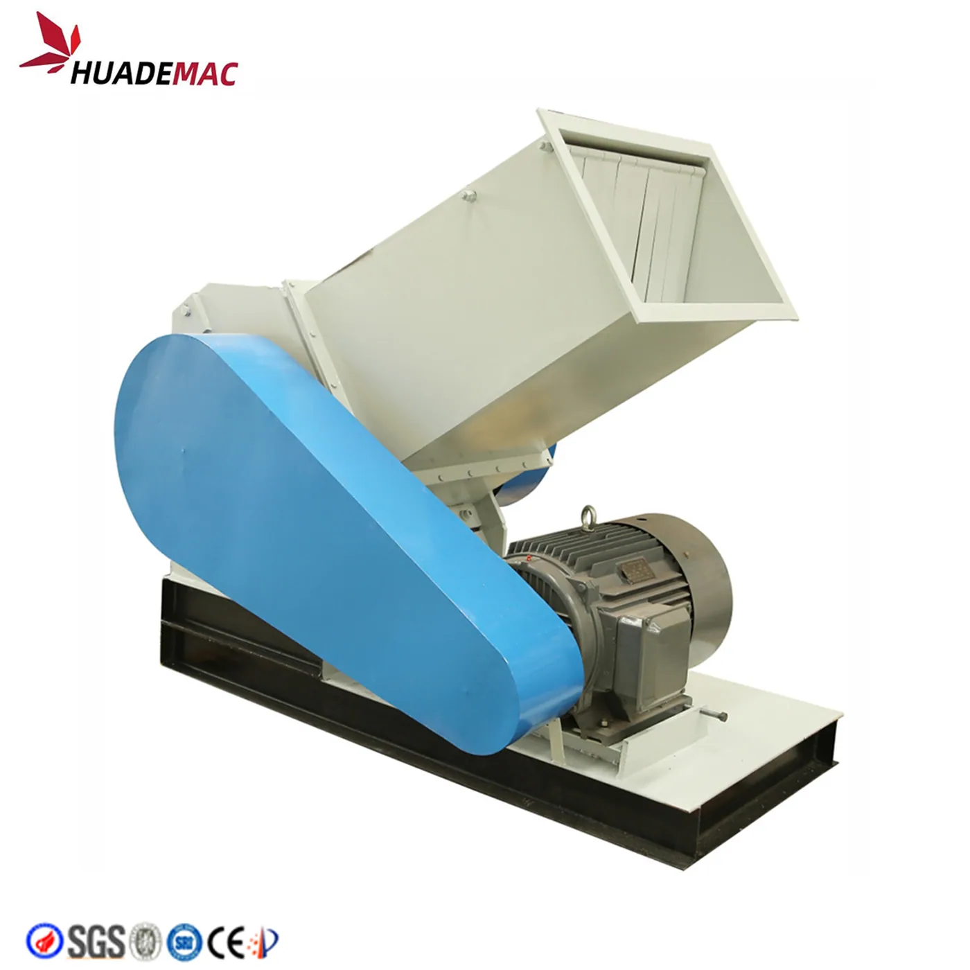 PVC PE pipe profile crusher product view on white background