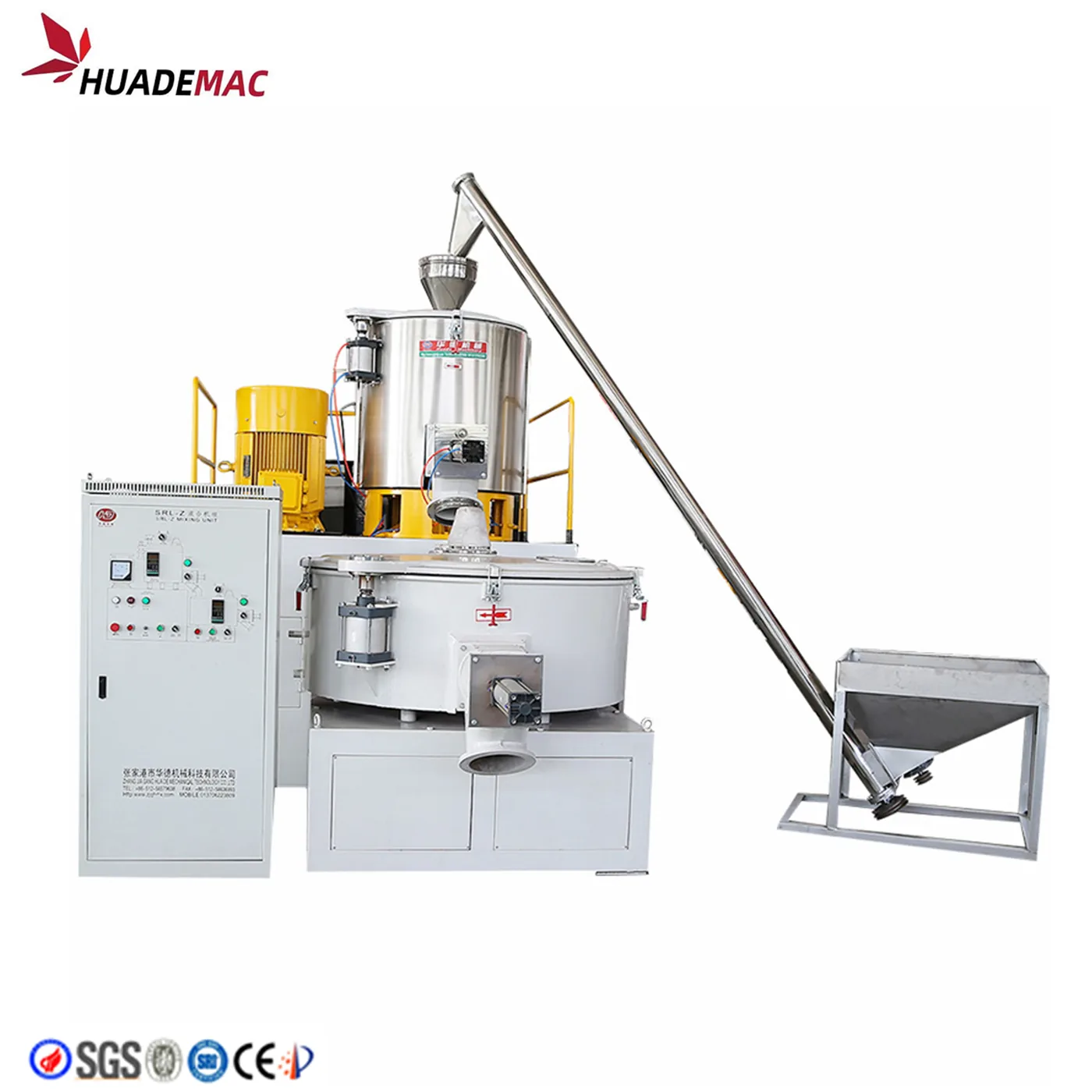 PVC powder high speed mixer and cooling mixer unit with screw loader