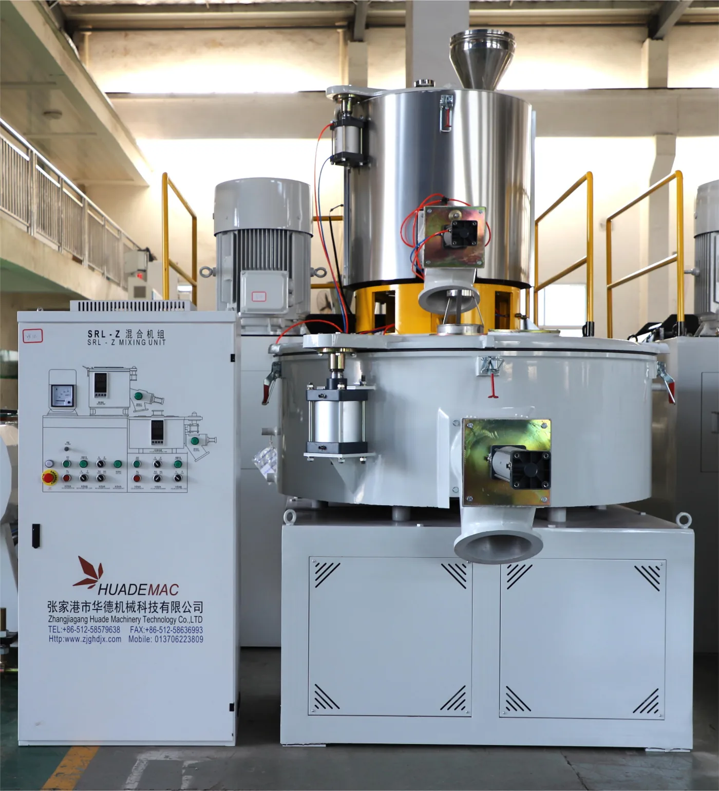 Vertical PVC plastic powder mixer unit with stainless steel tank