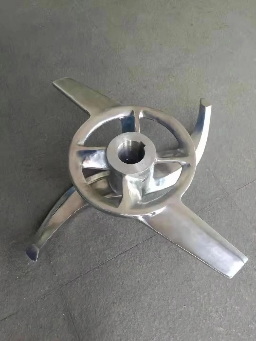 Polished stainless steel mixing impeller for PVC powder mixer