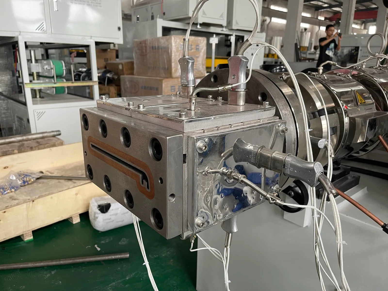 PVC WPC profile extrusion mould for door profile and skirting board production