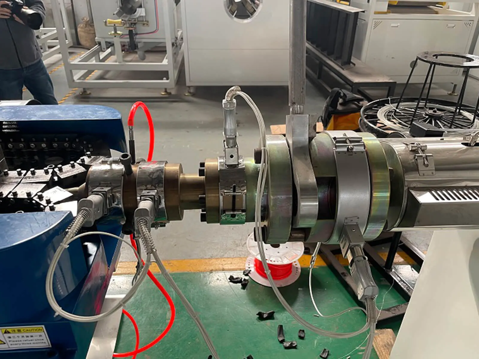PE Single Wall Corrugated Pipe Production Line gallery 3