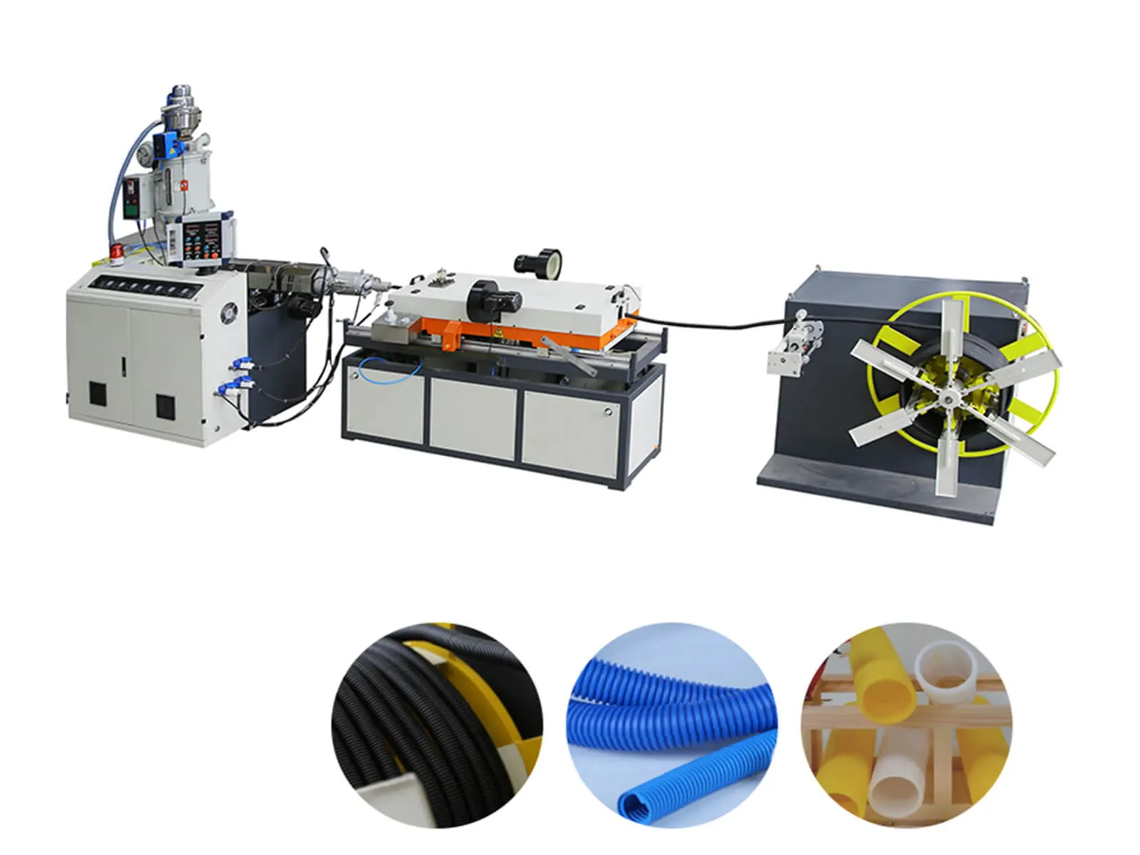 PE Single Wall Corrugated Pipe Production Line