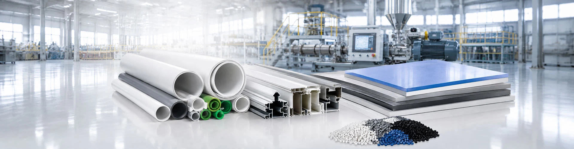 HUADE extrusion solutions for pipes, profiles, boards and pellets